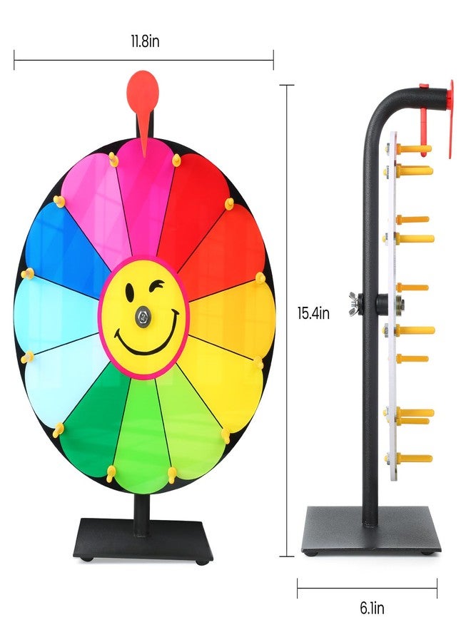 Delizon 12 Inch Color Prize Wheel, 12 Slot Spinning Wheel Fortune Game, Holiday Activities, Party, Classroom or Home Education, Sunflower Pattern - Image 2